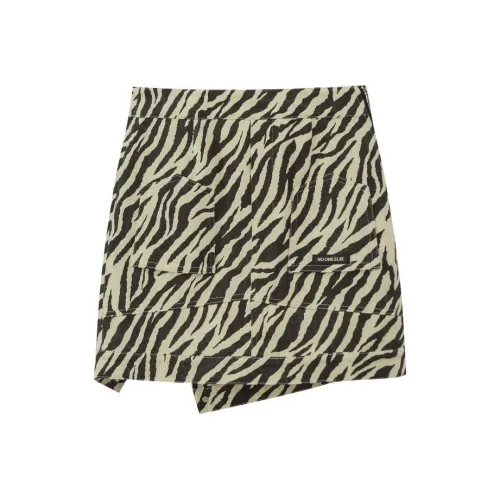 NO ONE ELSE Casual Short Skirts Women's Zebra Print