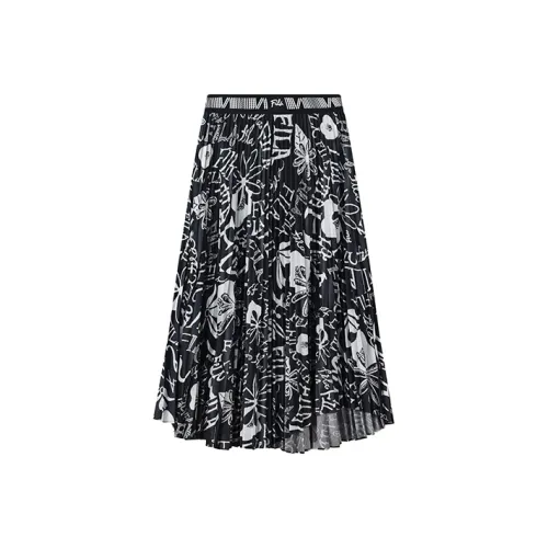 FILA Casual Long Skirts Women's White Flower Draft