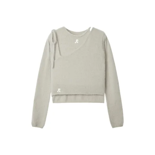 Rest&Recreation UNBALANCE LAYERED KNIT TOP Casual Suit Women's Gray/Gray