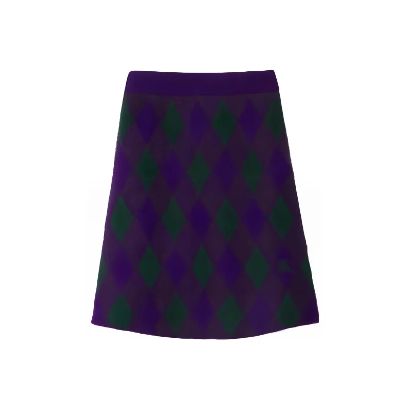 Burberry Check Patterned A Line Skirt-3
