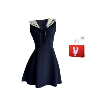 GLEE DIARY Sleeveless Dress Women's Navy Blue