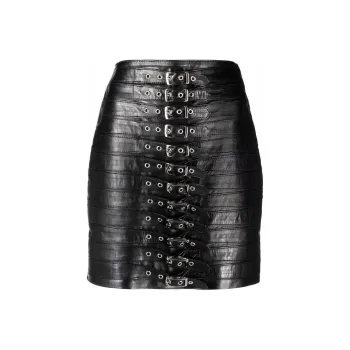 Manokhi Dita Leather Mini Skirt