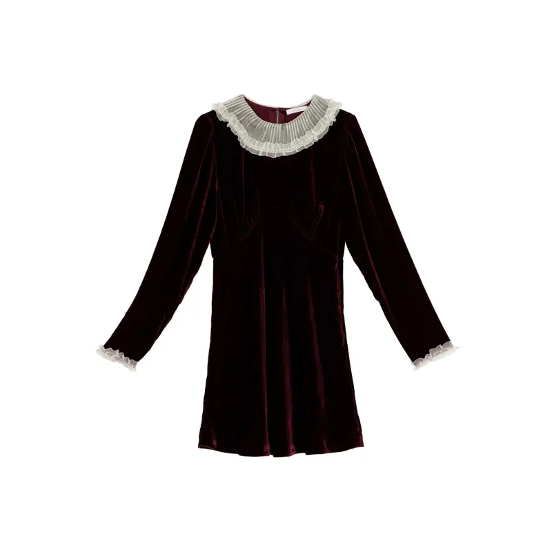 DOEN MELTIA DRESS Long-Sleeved Dresses Women's Grape Red-0