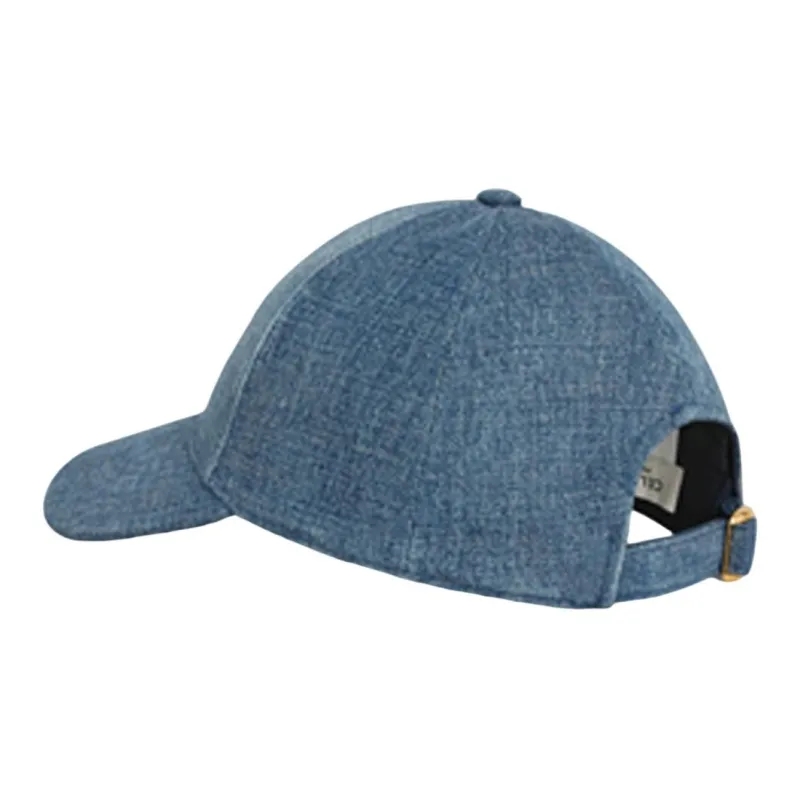 CELINE Triomphe Baseball Cap In Denim Union Wash-3