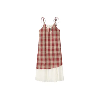 GLEE DIARY Slip Dress Women's Red