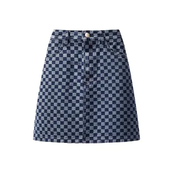 0571 Family Denim Short Skirts Women's Blue