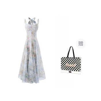 STARFEI Slip Dresses Women's Water Wave Blue