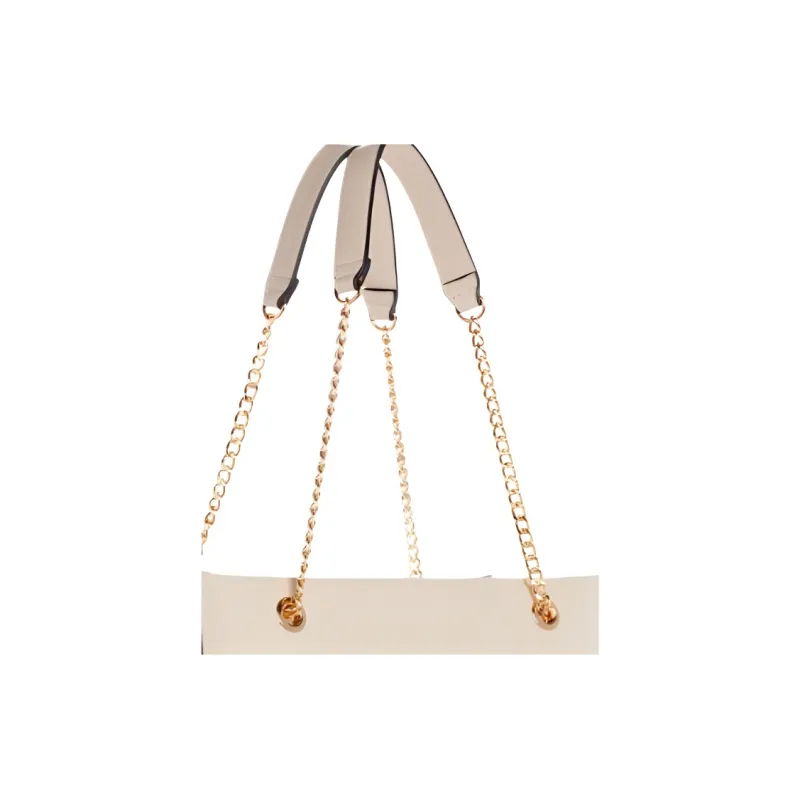 GUESS Faux Leather Tote Bag Shopping Bag Handbag Women's White-3