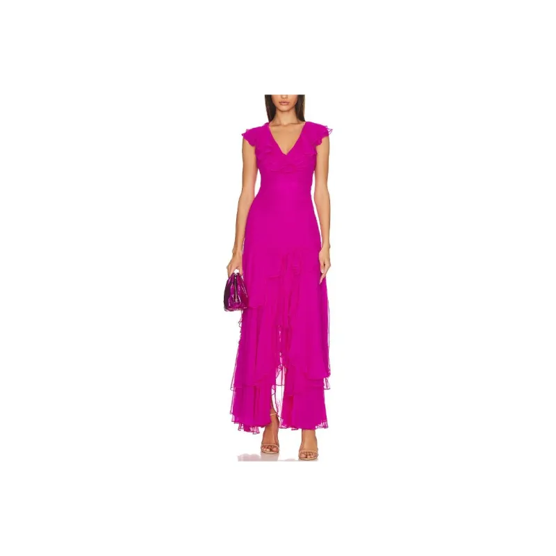 LOVESHACKFANCY Sleeveless Dress Women's Fuchsia-0