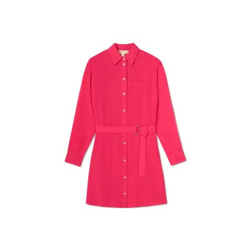 MICHAEL KORS SS25 Long Sleeved Dress Women's Dragon Fruit Red