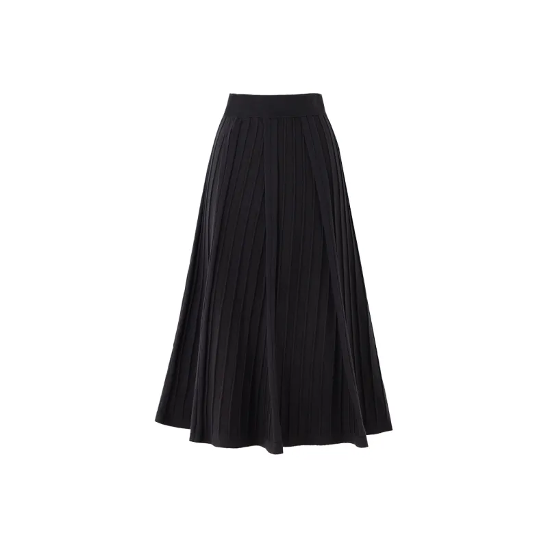 SOON FLOWER Casual Long Skirt Women's Black-0