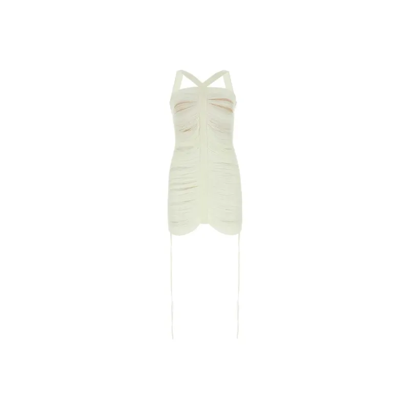 ANDREĀDAMO Floating Ribs Lace Detailed Minidress-0