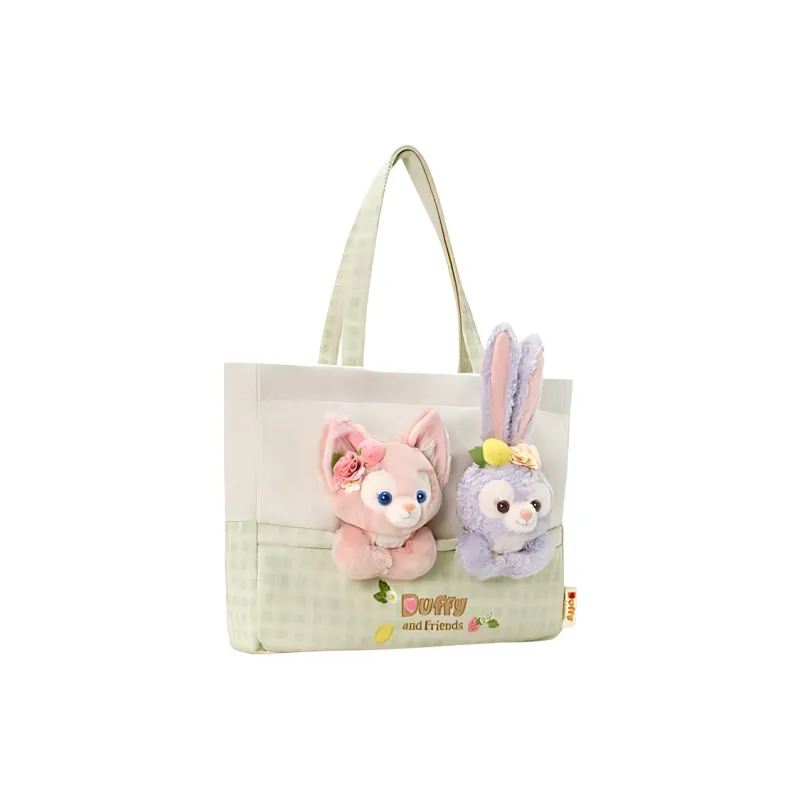 Disney Fabric, Polyurethane Tote Bag, Shopping Bag, Handbag, Shoulder Bag Unisex Beige & Pink & Purple-1