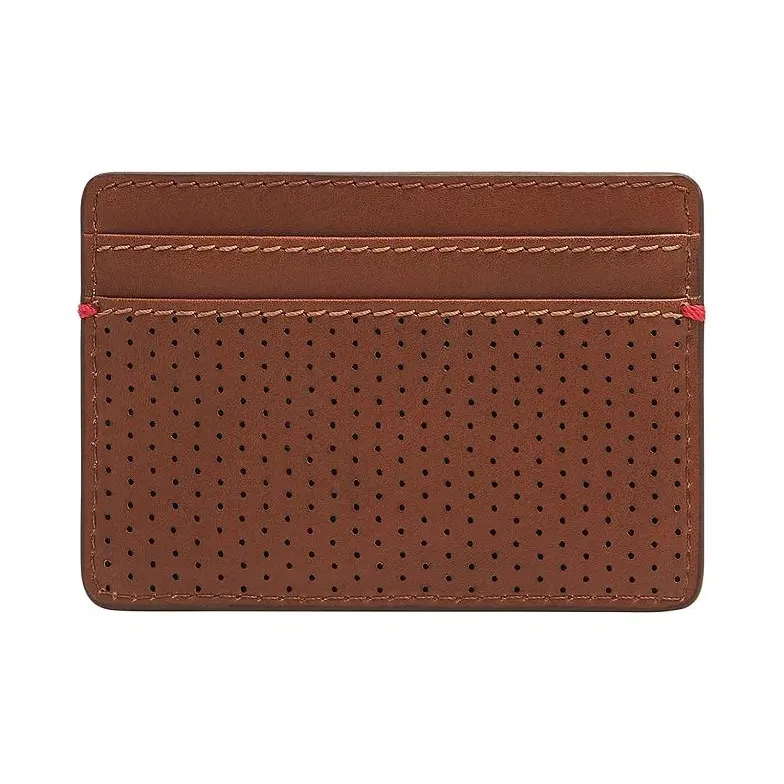 FOSSIL Leather Card Holder Regular Men's Brown-1