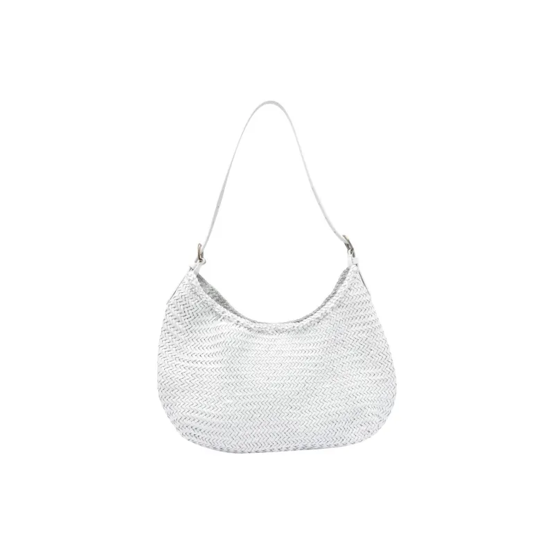 Dragon Diffusion Leather Shoulder Bag Women's White-1