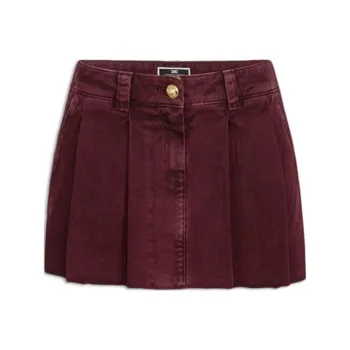 Elisabetta Franchi Pleated Denim Mini Skirt