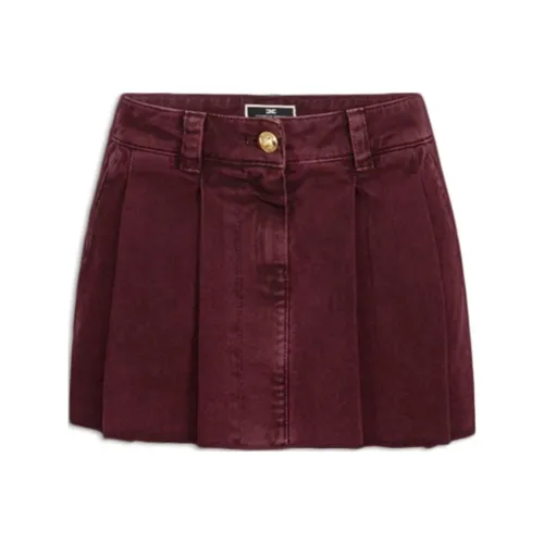 Elisabetta Franchi Pleated Denim Mini Skirt