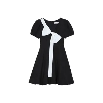 Incolore Short Sleeved Dresses Women's Black