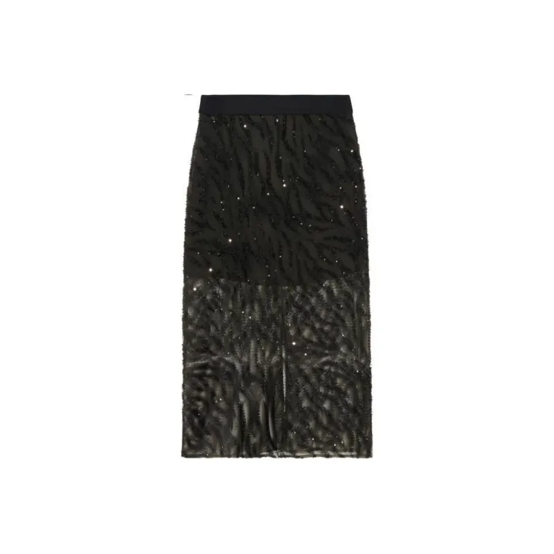 Bebe Casual Long Skirts Women's Green-0