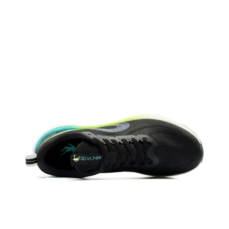 QIAODAN Speed 3LITE Cushioning, Slip Resistant, And Abrasion Resistant Low Top Casual Running Shoes Men's Black White-2