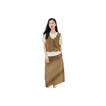 Fragment Skirt Set Women's Dark Coffee