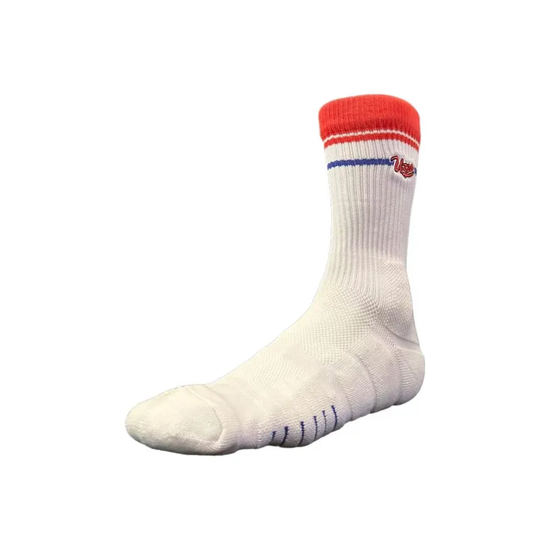UZPO Basketball Socks Unisex 3 Pack Bull White-9