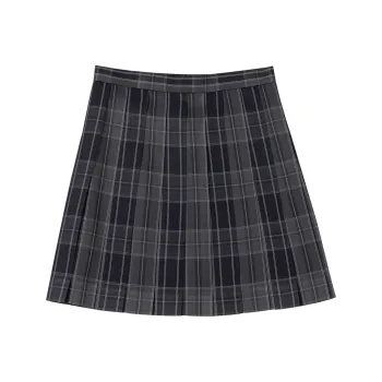 Tokyo Season Casual Short Skirts Women's Carbon Fiber Estate Plaid Skirt