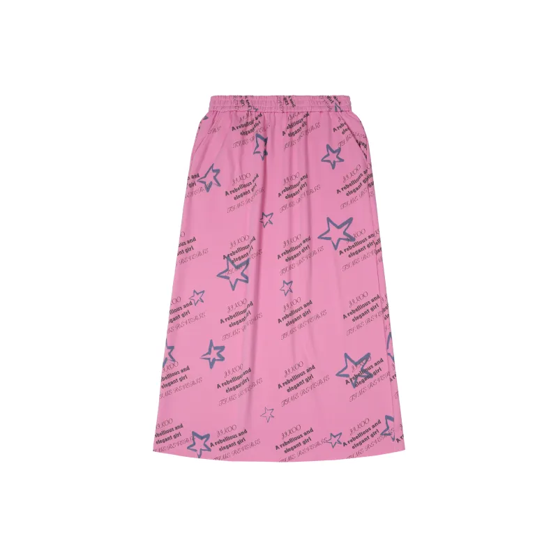 JIKOO Casual Long Skirts Women's Frosting Pink-0