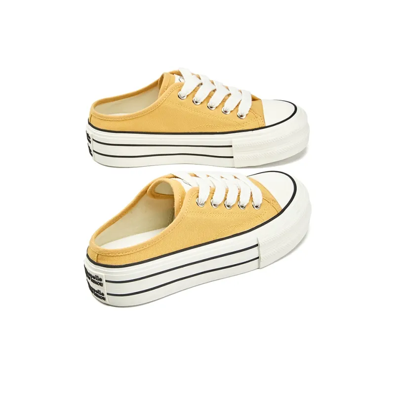 La Chapelle Rubber Sole Slip Resistant Closed Toe Slippers Women's Yellow-2