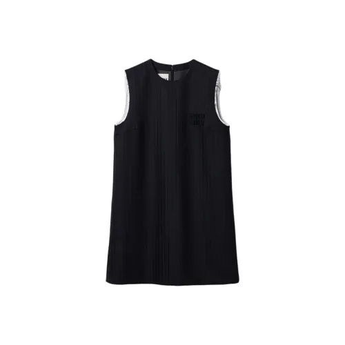 MIU MIU Logo Appliqué Sleeveless Mini Dress