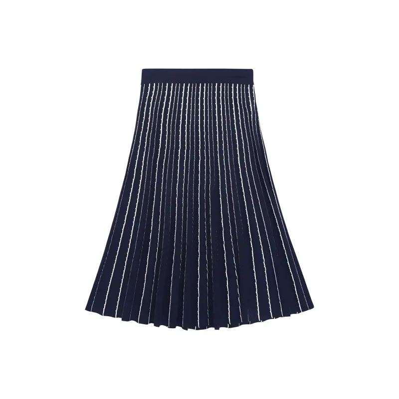 LI NING 1990 Classic Collection Casual Short Skirts Women's Deep Mysterious Blue-0