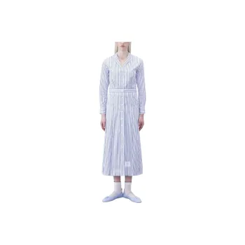 THOM BROWNE Stripe Poplin Mid A Line Shirt Dress
