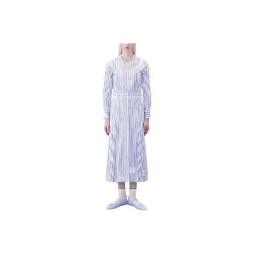 THOM BROWNE Stripe Poplin Mid A Line Shirt Dress