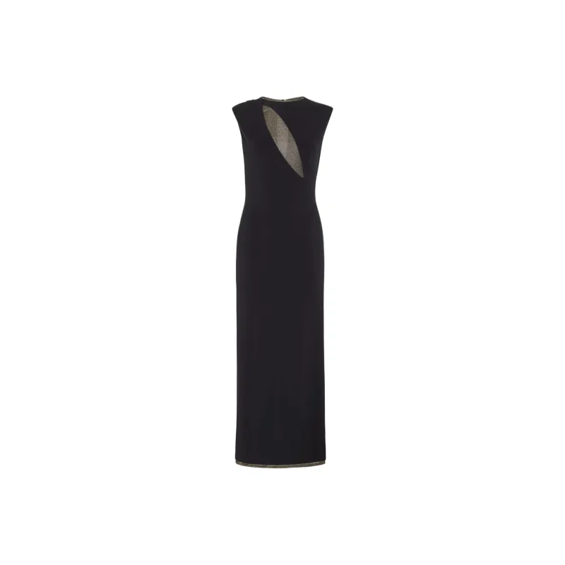 FENDI Cut Out Detailed Sleeveless Midi Dress-0