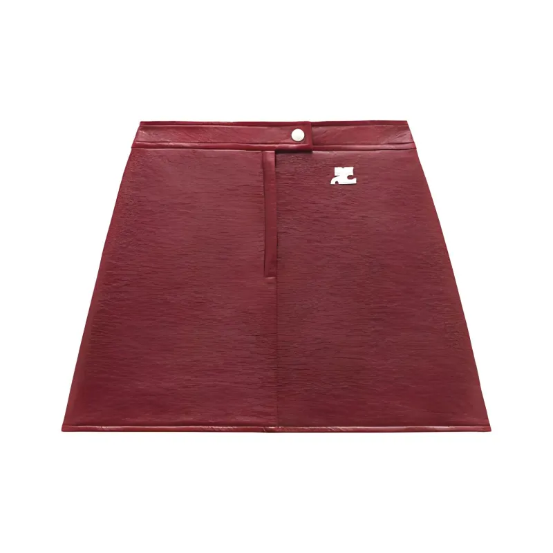 Courrèges Vinyl Mini Skirt 'Red'-0