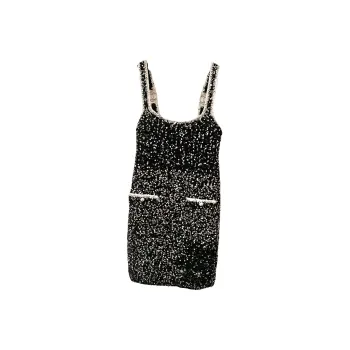 CHANEL Slip Dress Women's Black