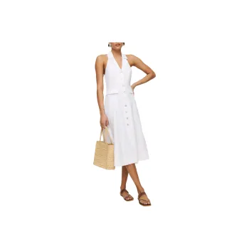 REFORMATION Masha Linen Dress Sleeveless Dress Women's White
