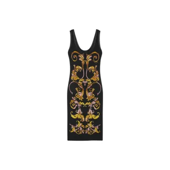 VERSACE Baroque Print Midi Dress