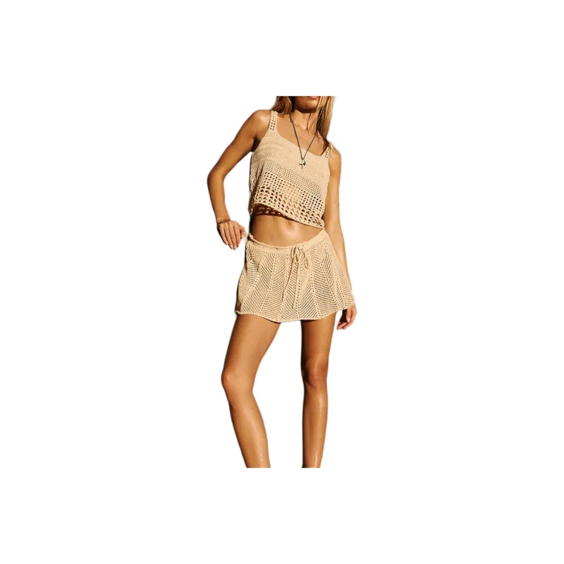 FREE PEOPLE Fuego Sweater Skirt Set Skirt Set Women's Bleached Sand-0