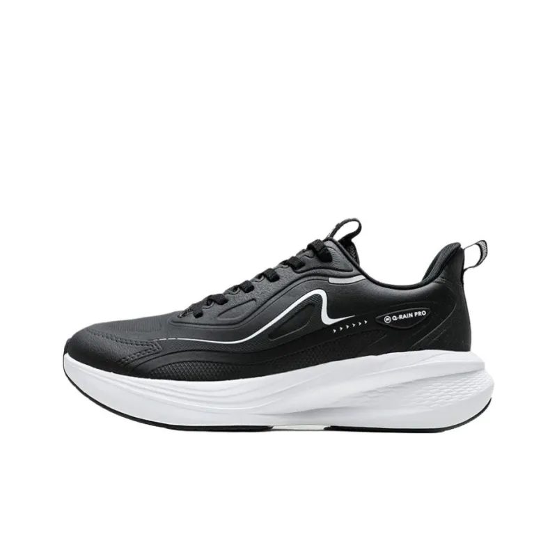 QIAODAN Anti Slip Wear Resistant Low Top Casual Running Shoes Men's Black-0