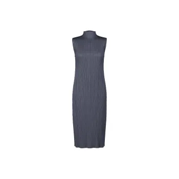 PLEATS PLEASE ISSEY MIYAKE SS24 Sleeveless Dress Women's Gray Marine Blue