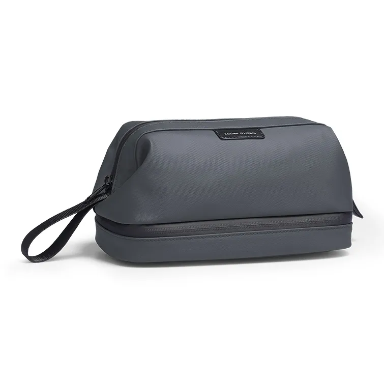 MARK RYDEN Oxford Toiletry Bag Unisex Elegant Black/Graphite Gray-5