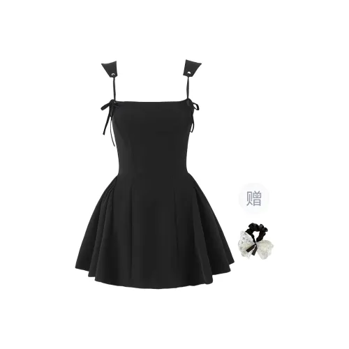TUSHIFEI Slip Leather Women's Black+Hair Tie Comes With