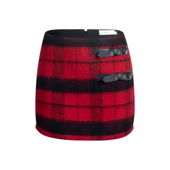 Barb Chill Preppy Series Casual Short Skirts Women's Red Plaid