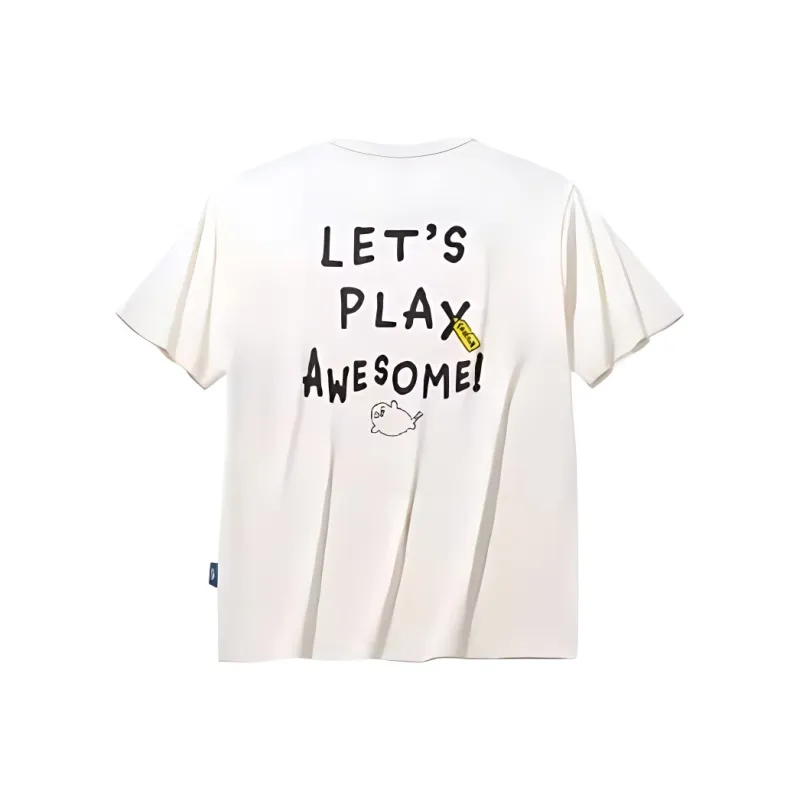 Anta x HAIBAOKANKAN,LIANMINGKUAN Life Collection T Shirt Unisex Warm Jade White-1
