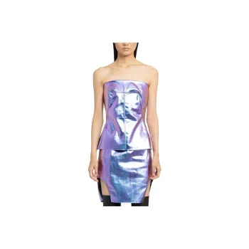 RICK OWENS Diana Metallic Finished Side-Slit Skirt