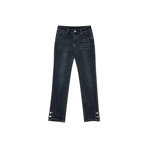 ELF SACK Jeans Women's Washable Dark Blue