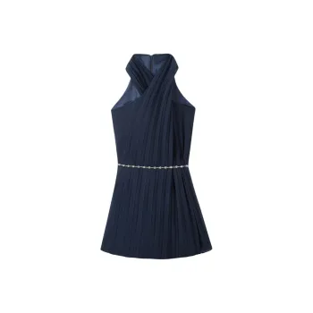 AFGGD Sleeveless Dress Women's Navy Blue
