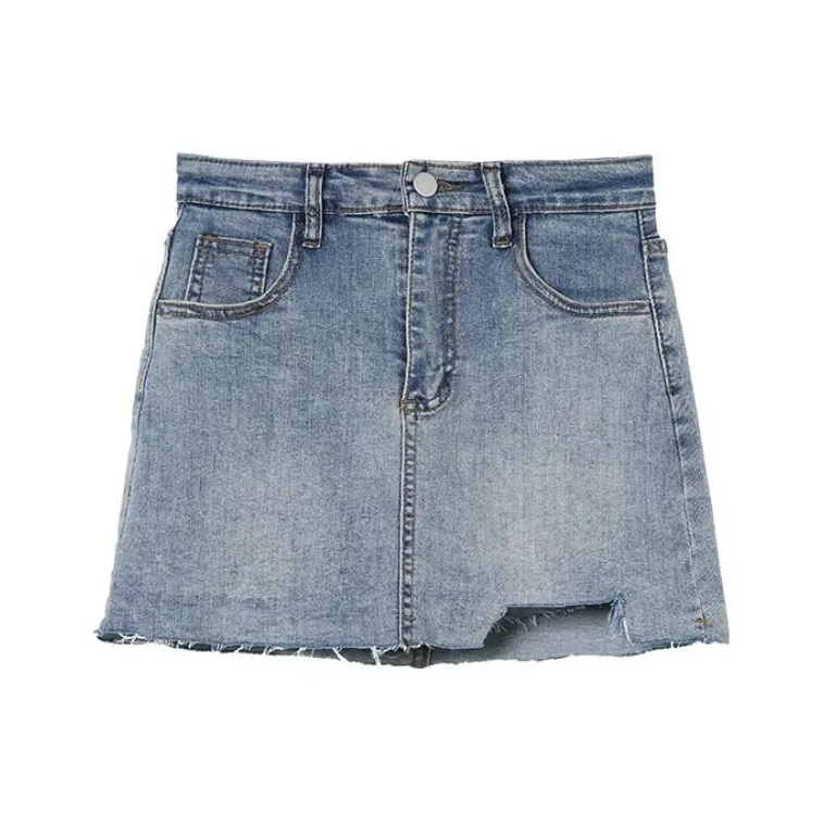 A head of Agua Denim Short Skirts Women's Blue-0