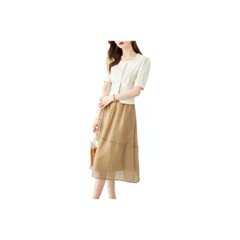 TERRE BLEUE Two Piece Skirt Sets Women's Beige+Khaki